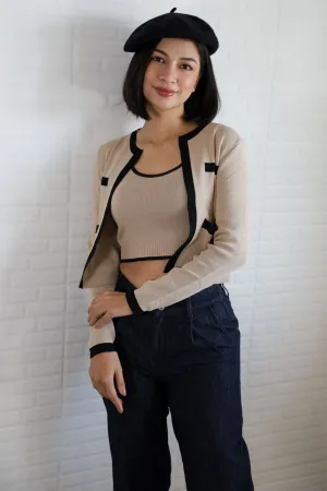 COURTNEY Knit Cardi Set (Nude)