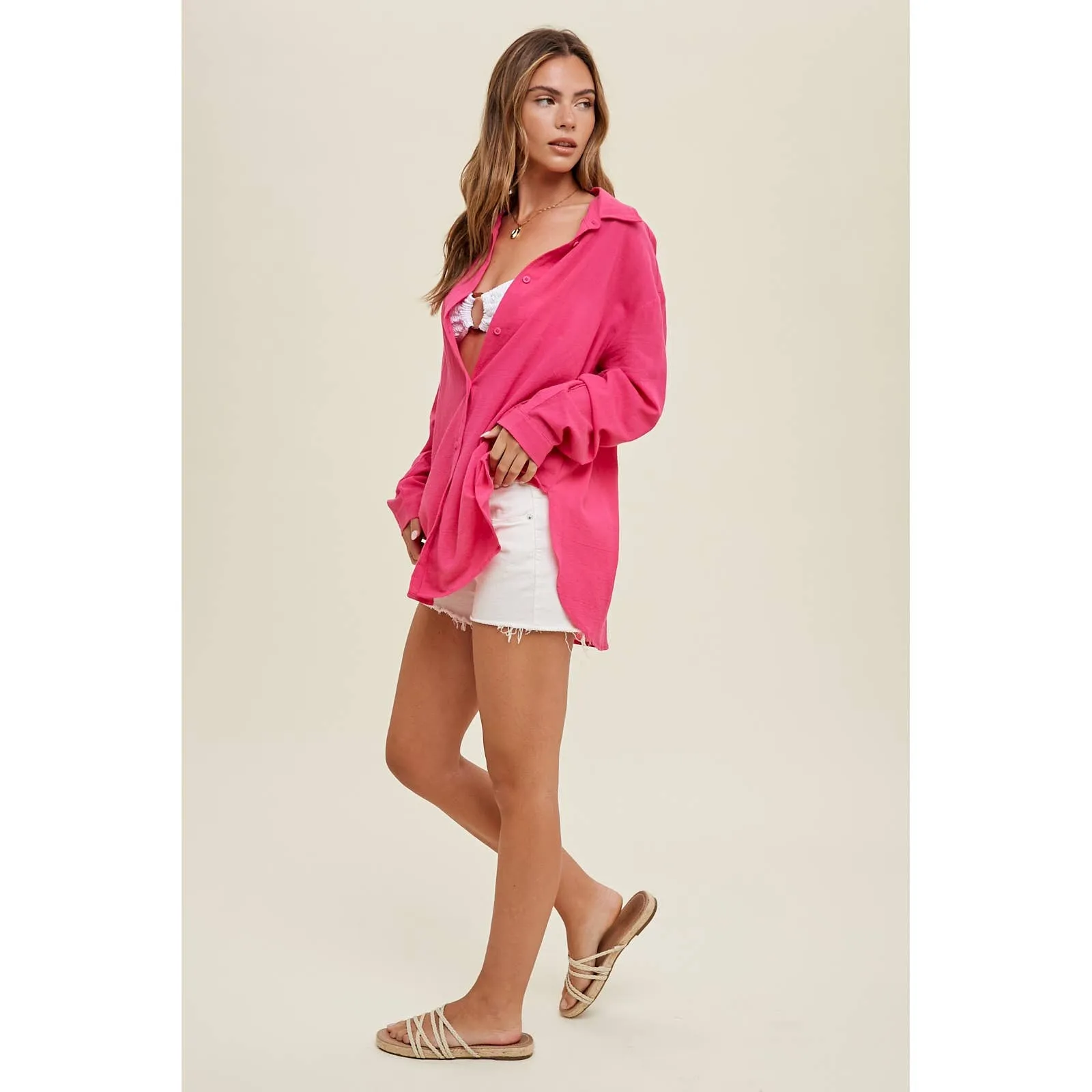 COVER-UP SHIRT WITH SIDE SLITS