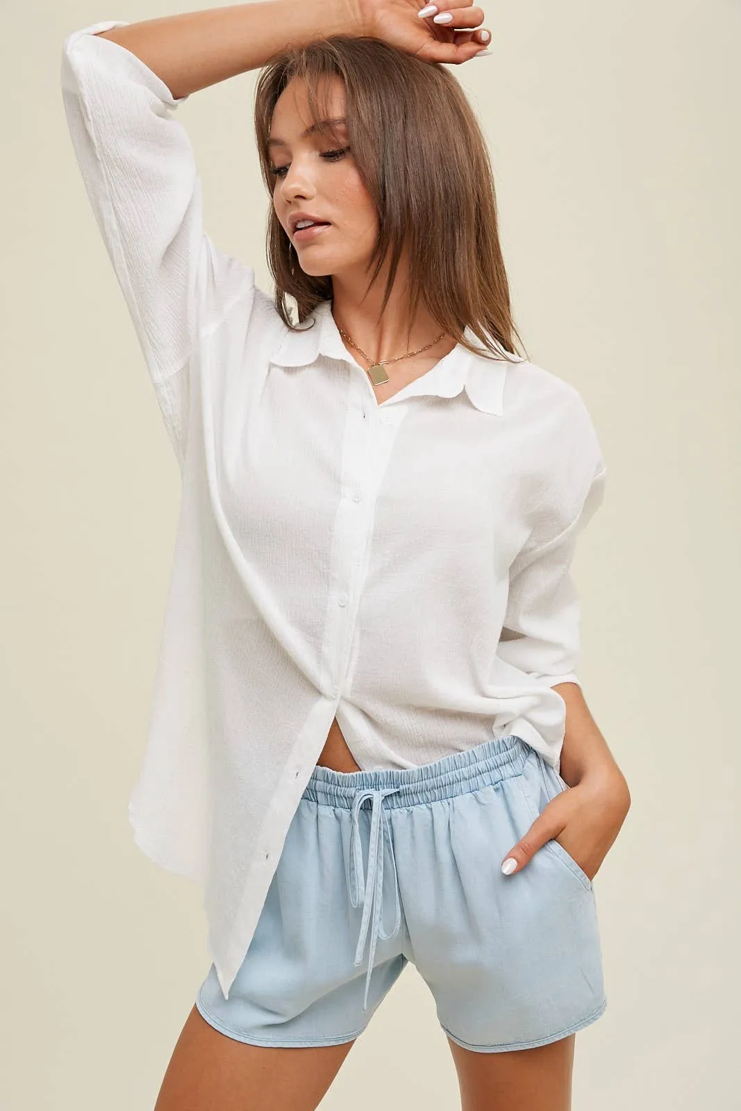 COVER-UP SHIRT WITH SIDE SLITS