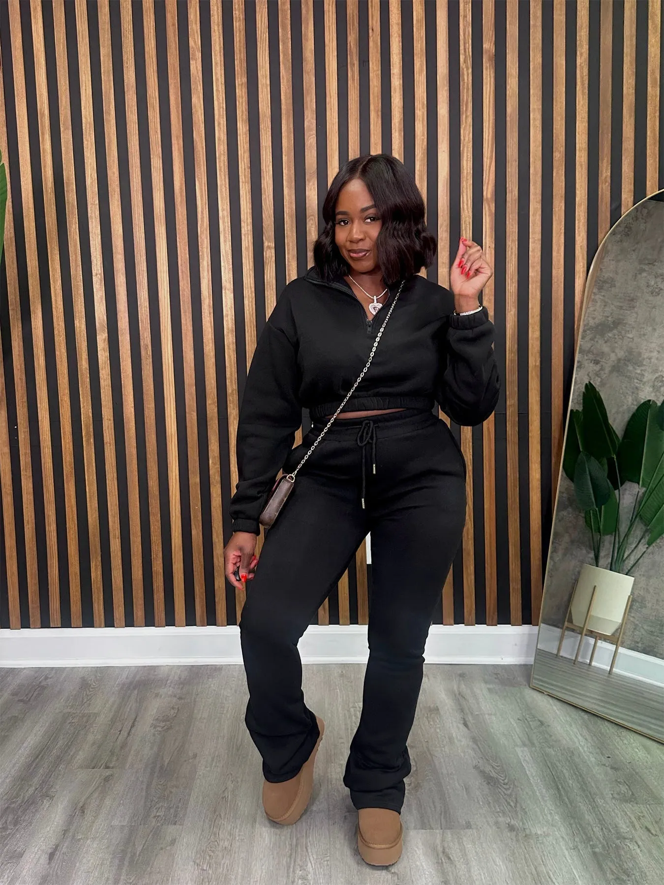 Cozy Zipper Hoodie and Pants Sports Two-Piece Set for Fall and Winter Style