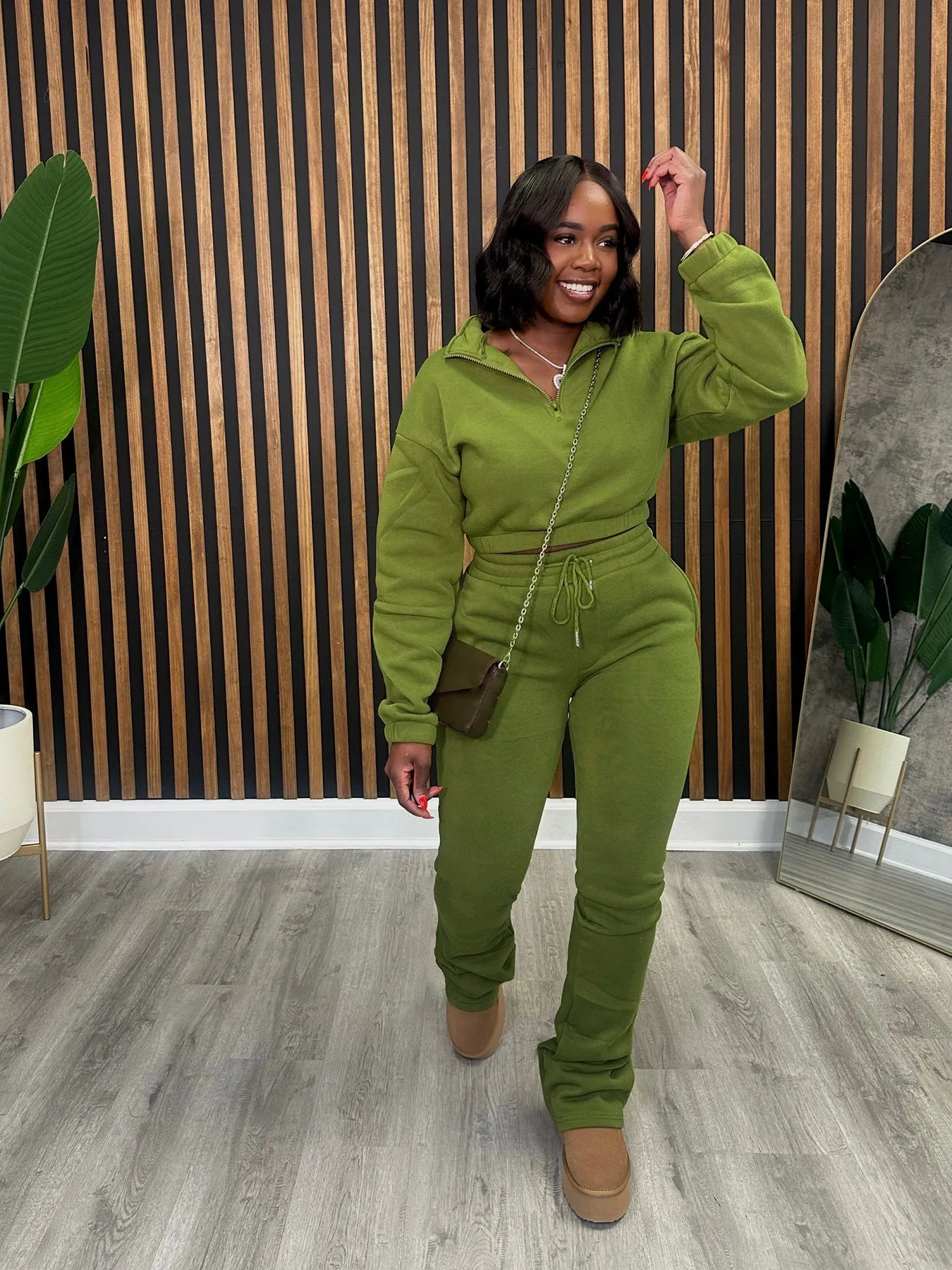 Cozy Zipper Hoodie and Pants Sports Two-Piece Set for Fall and Winter Style