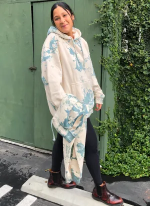 Cream Green Tie Dye Hoodie