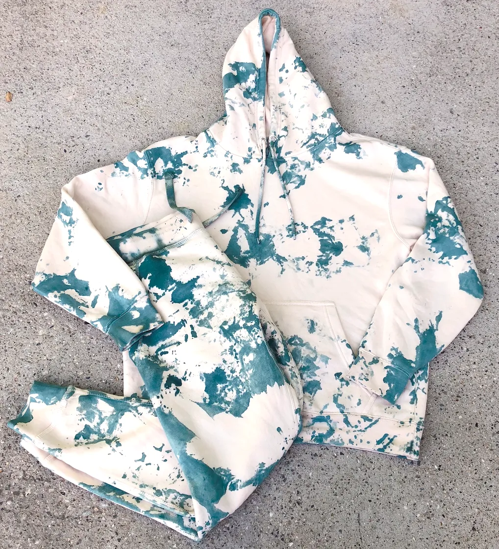 Cream Green Tie Dye Joggers