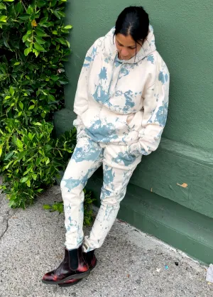 Cream Green Tie Dye Loungewear Set