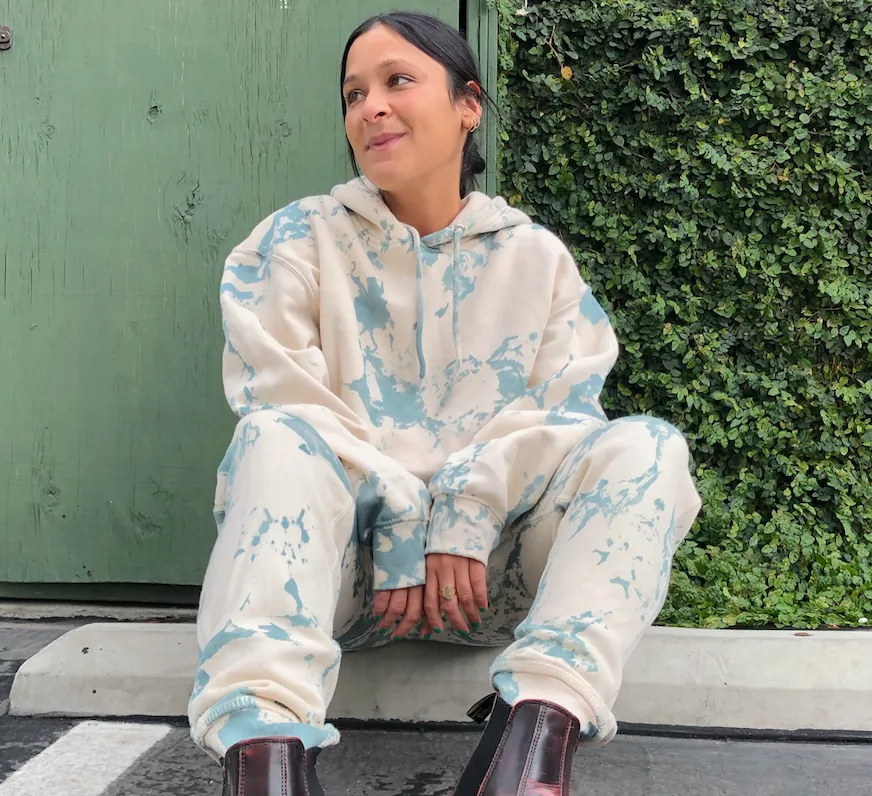 Cream Green Tie Dye Loungewear Set