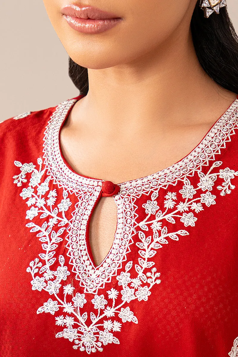 CRIMSON CHARM-2 PIECE EMBROIDERED LAWN SUIT