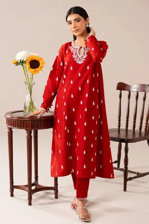 CRIMSON CHARM-2 PIECE EMBROIDERED LAWN SUIT
