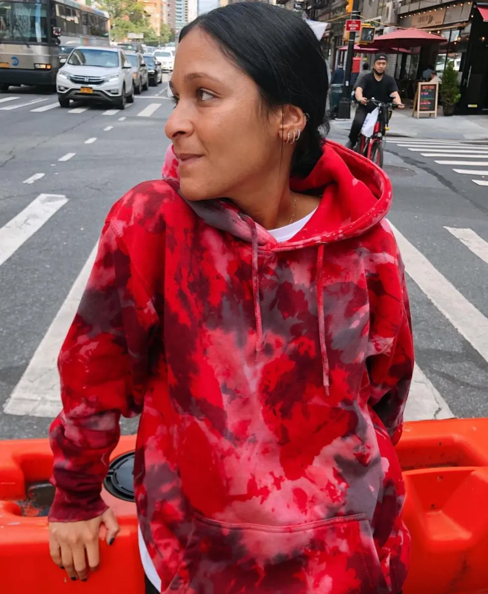 Crystal Red Tie Dye Hoodie