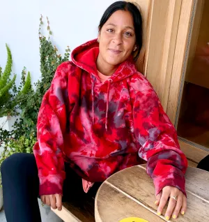 Crystal Red Tie Dye Hoodie