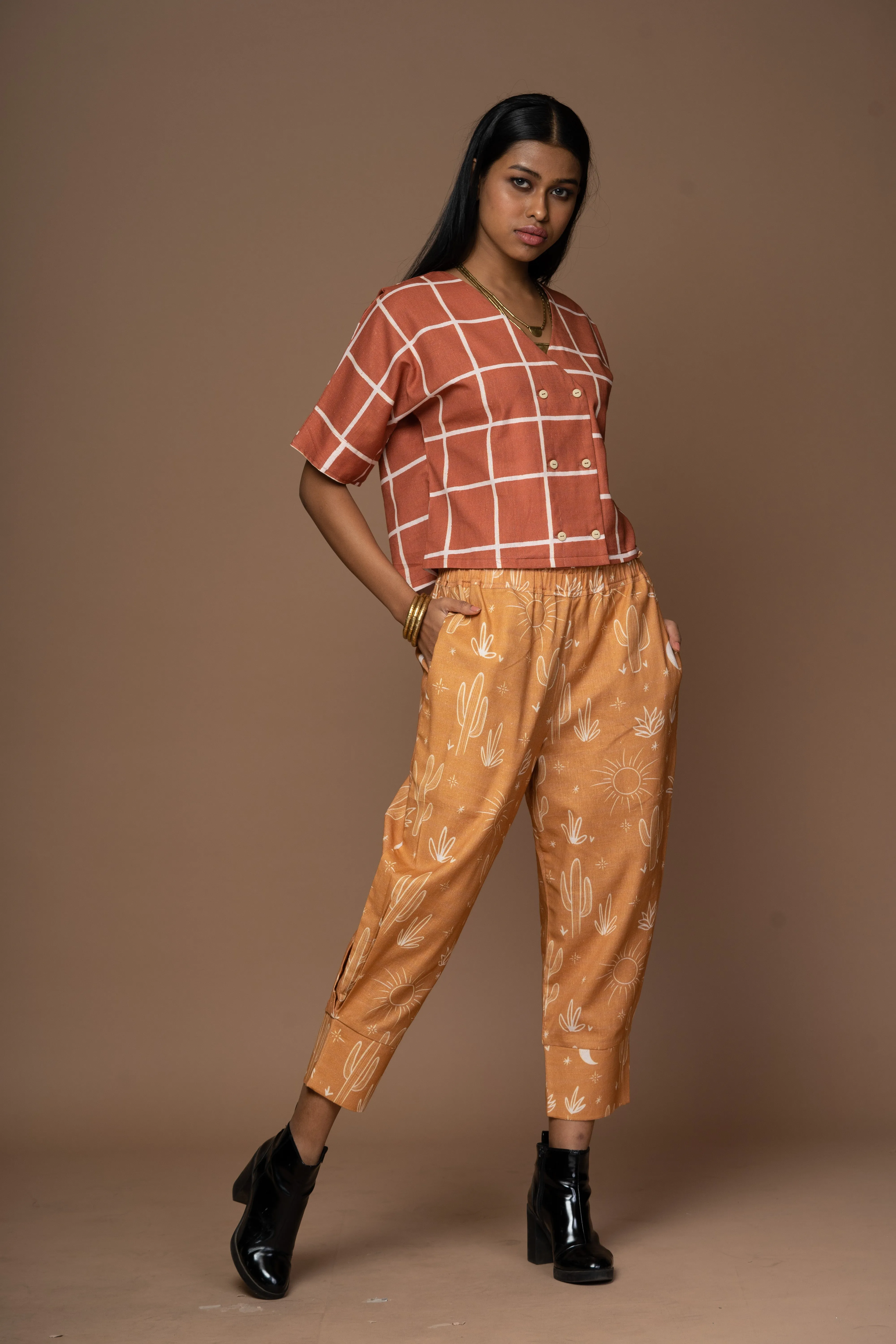 Cuffed Charm Pants in All Together Again Pattern