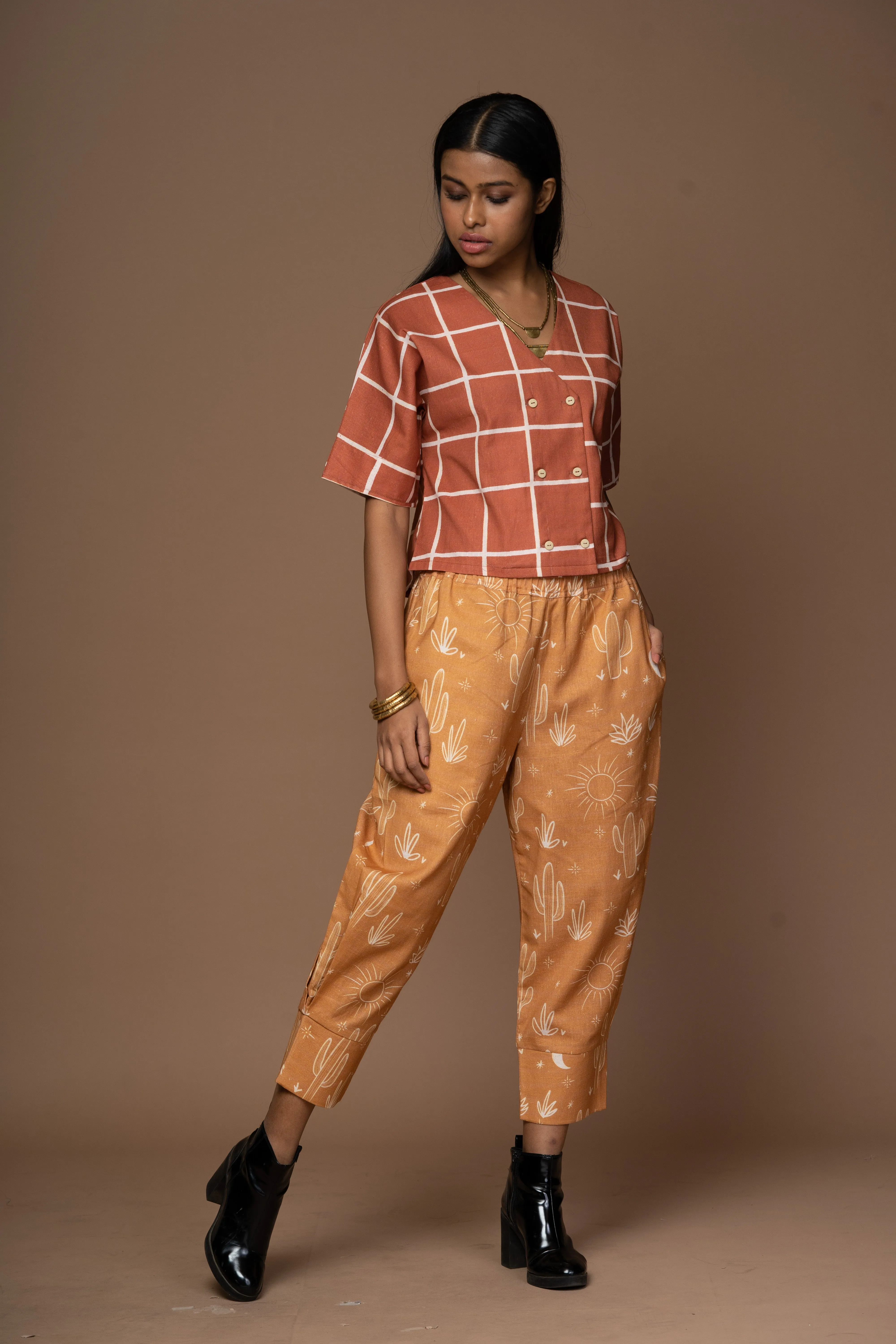 Cuffed Charm Pants in All Together Again Pattern