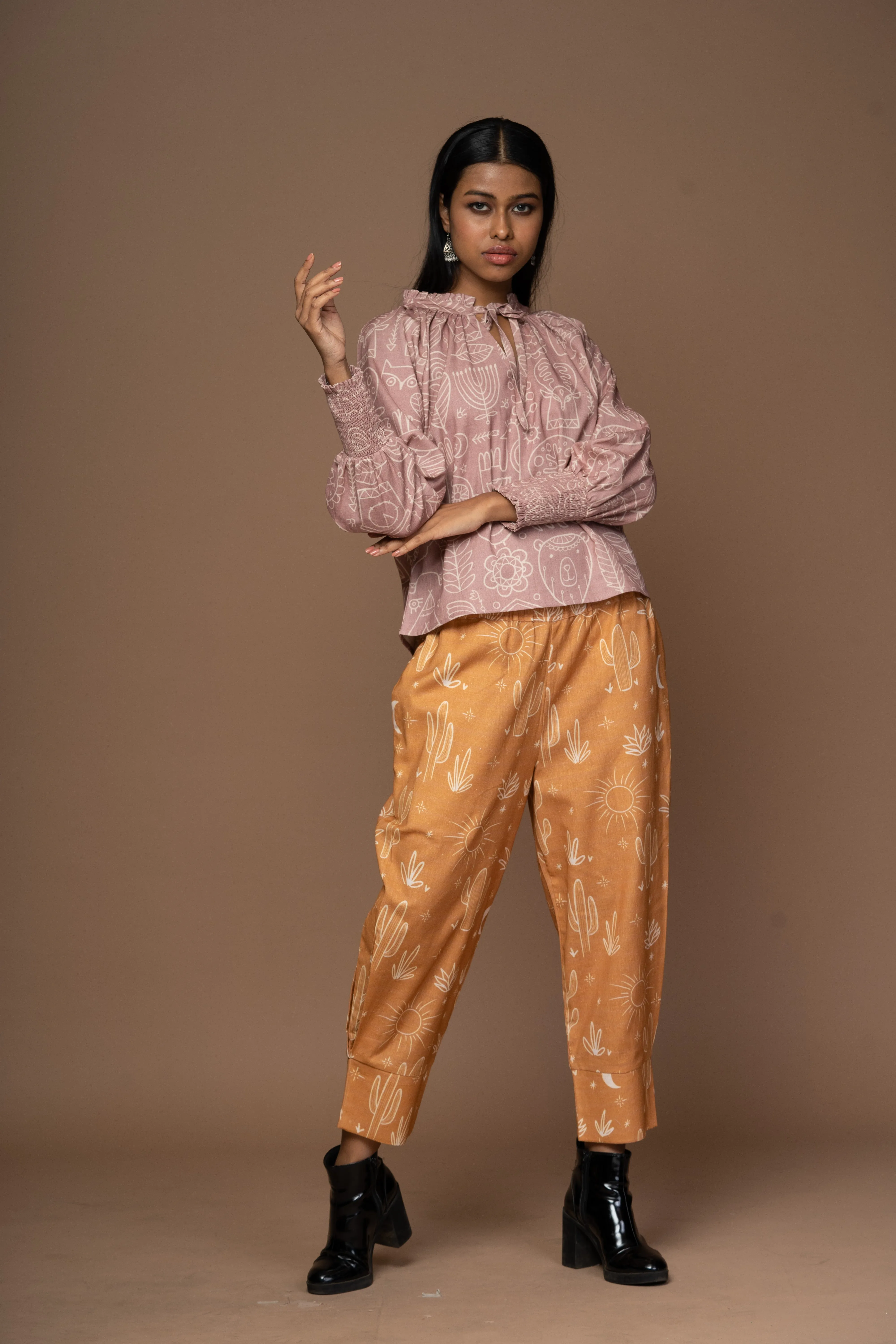 Cuffed Charm Pants in All Together Again Pattern