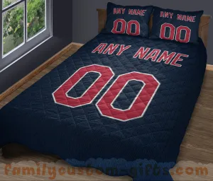 Custom Quilt Sets Cleveland Jersey Personalized Baseball Premium Quilt Bedding for Men Women