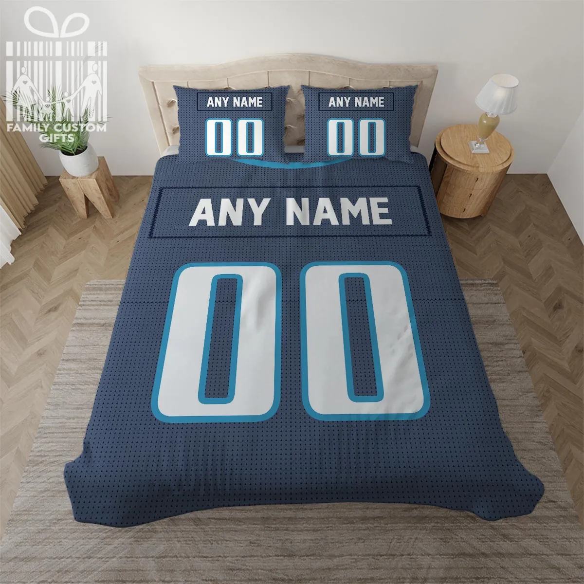 Custom Quilt Sets Tennessee Jersey Personalized Football Premium Quilt Bedding for Men Women