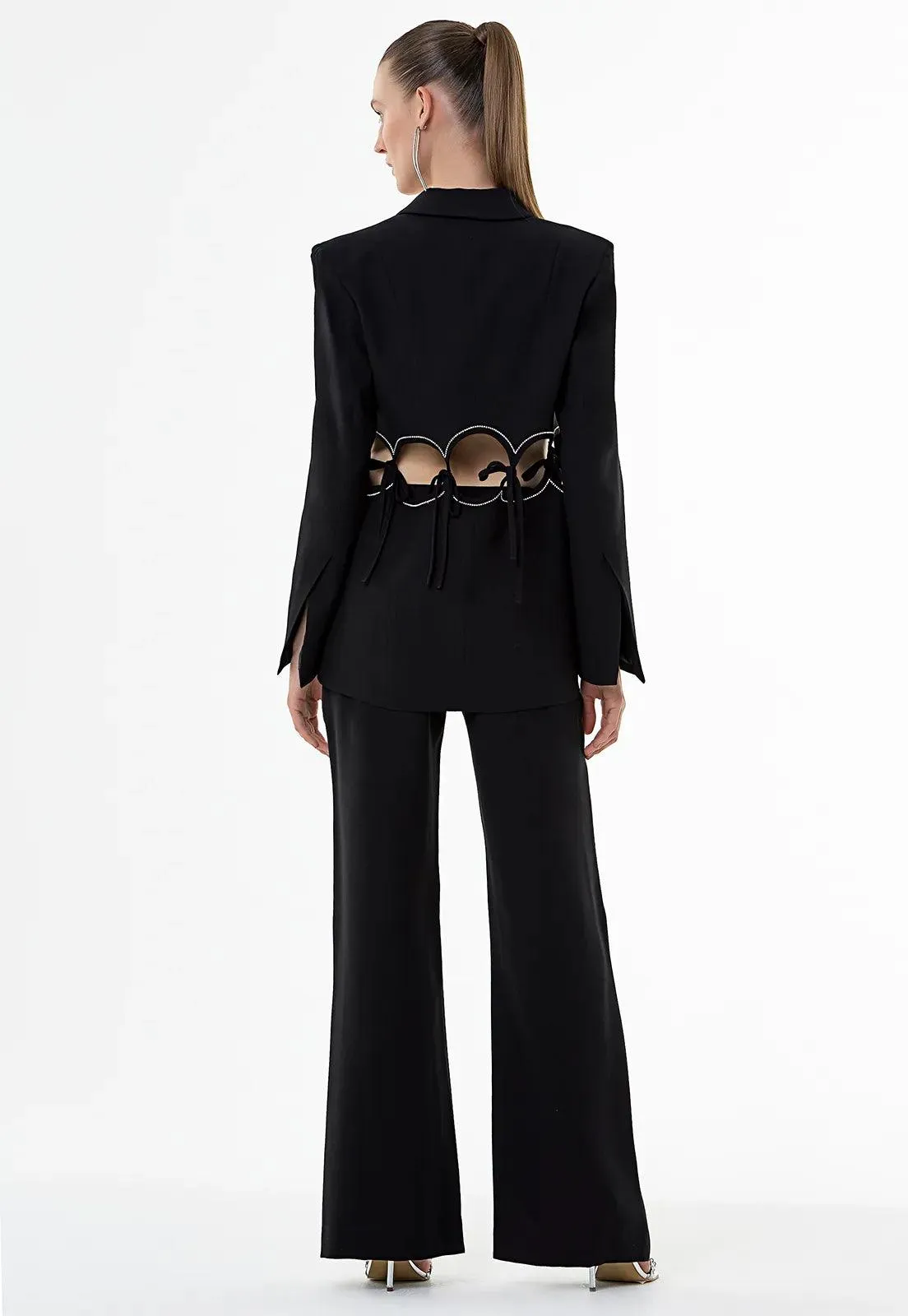 Cut Out Blazer And Pants Set