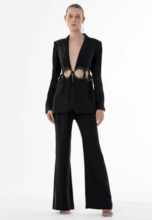 Cut Out Blazer And Pants Set