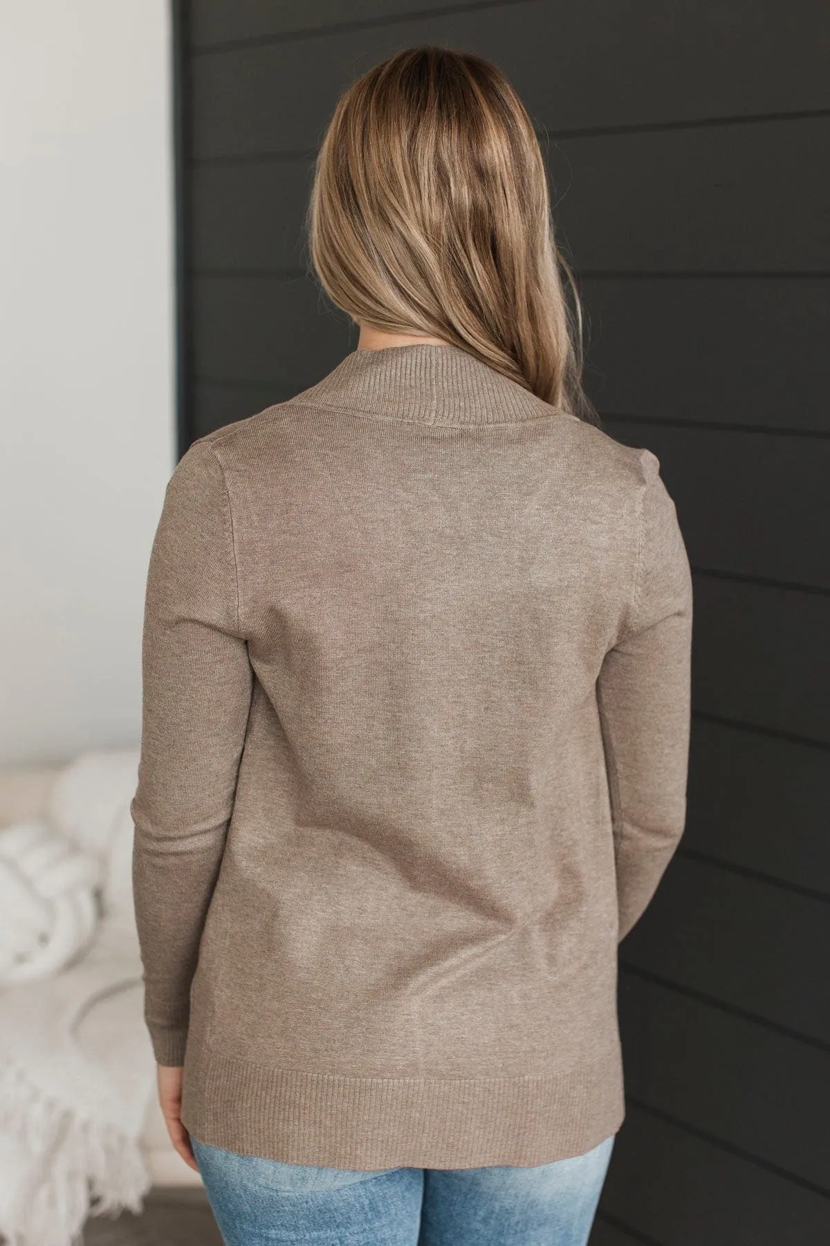 Days Long Gone Knit Cardigan- Dark Taupe