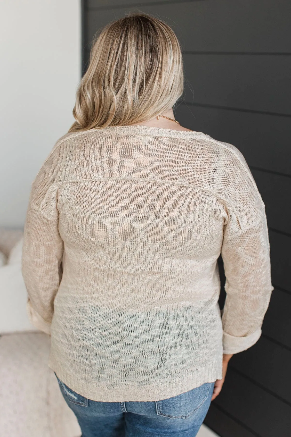 Do Me A Favor Knit Top- Oatmeal