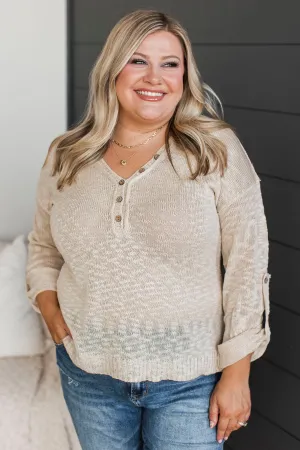 Do Me A Favor Knit Top- Oatmeal