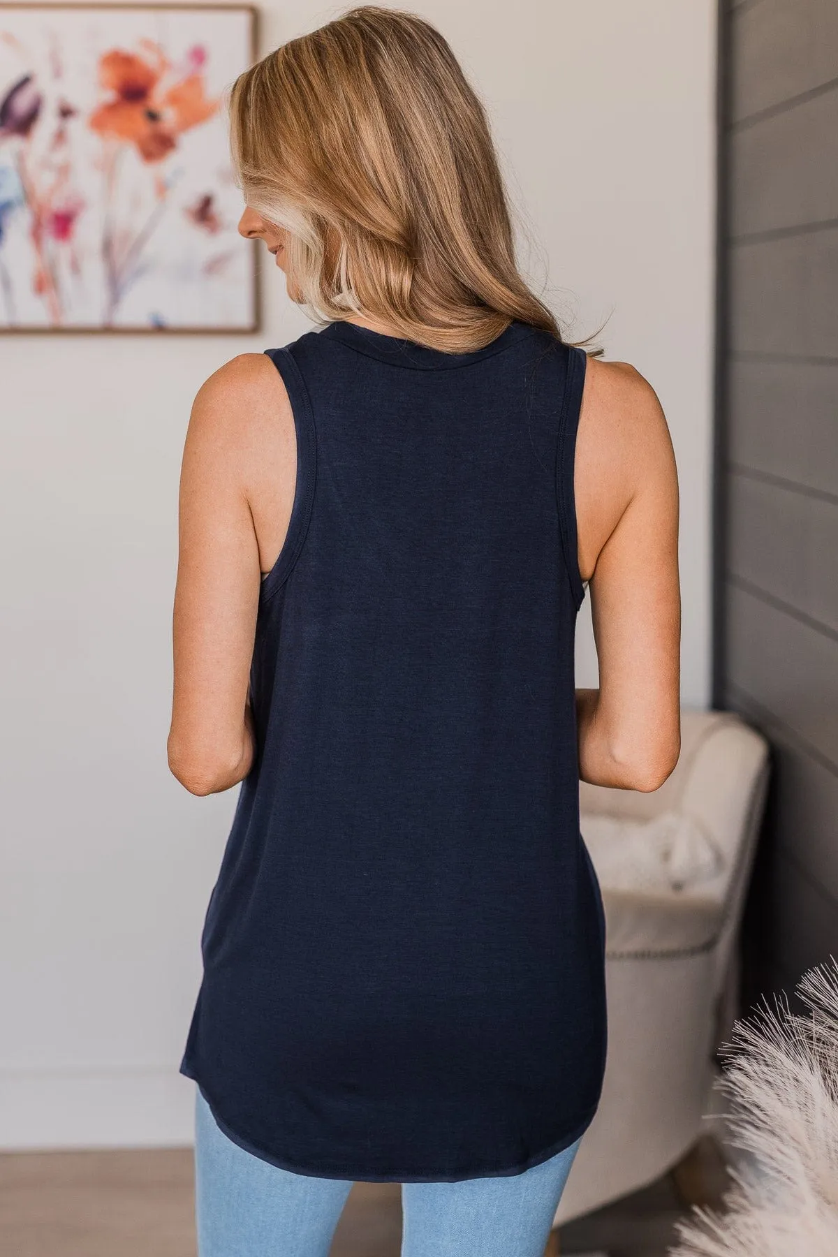Doesn't Have To Be Goodbye Pocket Tank- Navy