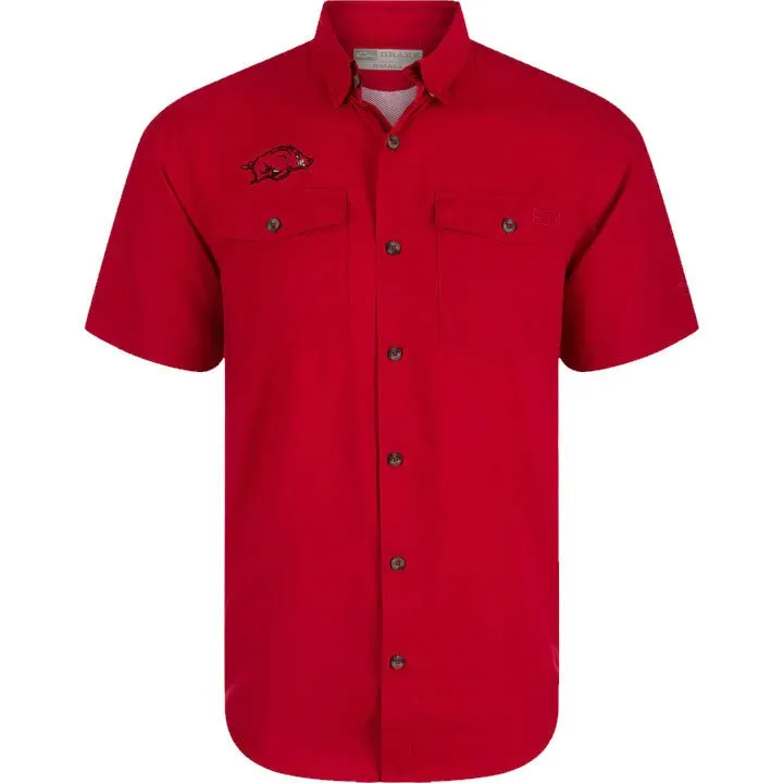 Drake Arkansas Frat Dobby Solid Short Sleeve Shirt
