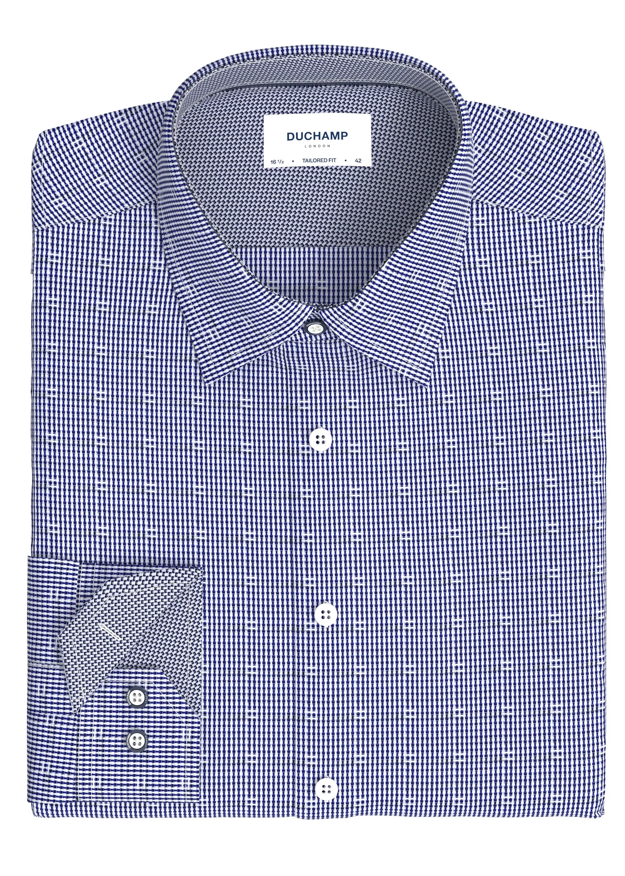 Duchamp London Navy Fancy Neat Dress Shirt