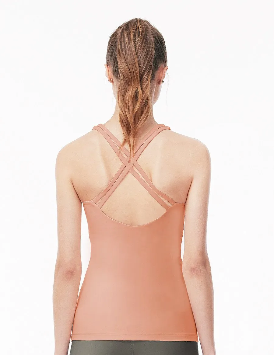 easyoga LA-VEDA Lux XX-Back Tank6 - O6 Pink Beige