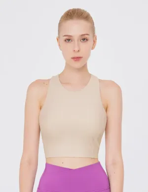 easyoga LA-VEDA Prima Cropped Tank - C08 Light Khaki