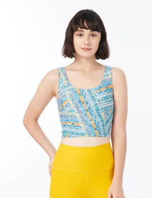 easyoga LA-VEDA Striped Cropped Tank - FF4 Greek Brick