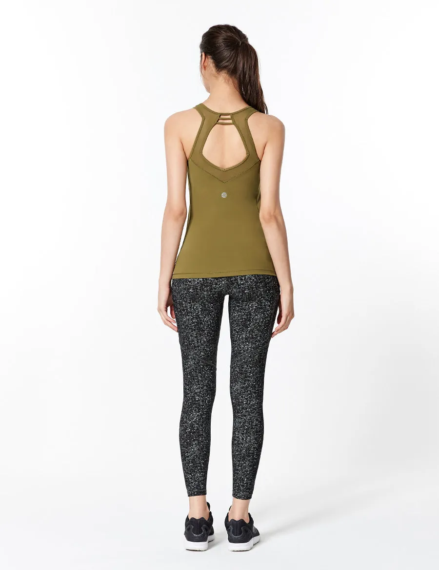 easyoga LESPIRO Shellback Tank - X10 Dead Leaf Green/Light Green