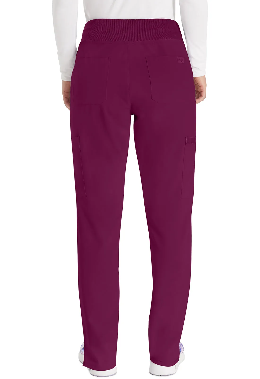 EDS Essentials DK005 Natural Rise Tapered Leg Pull-On Pants Wine