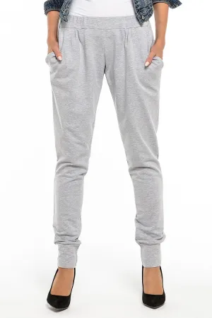 Elegant Ribbed Sweatpants with Pockets