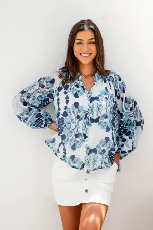 Eloise Button Up - Blue