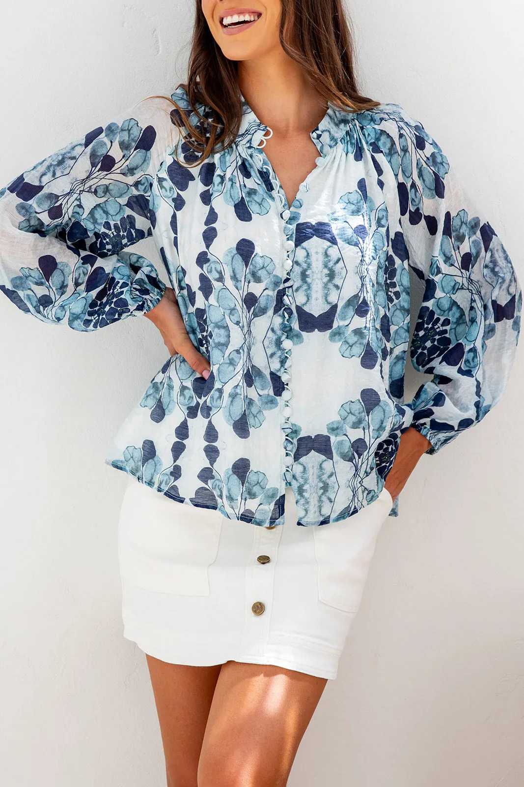 Eloise Button Up - Blue