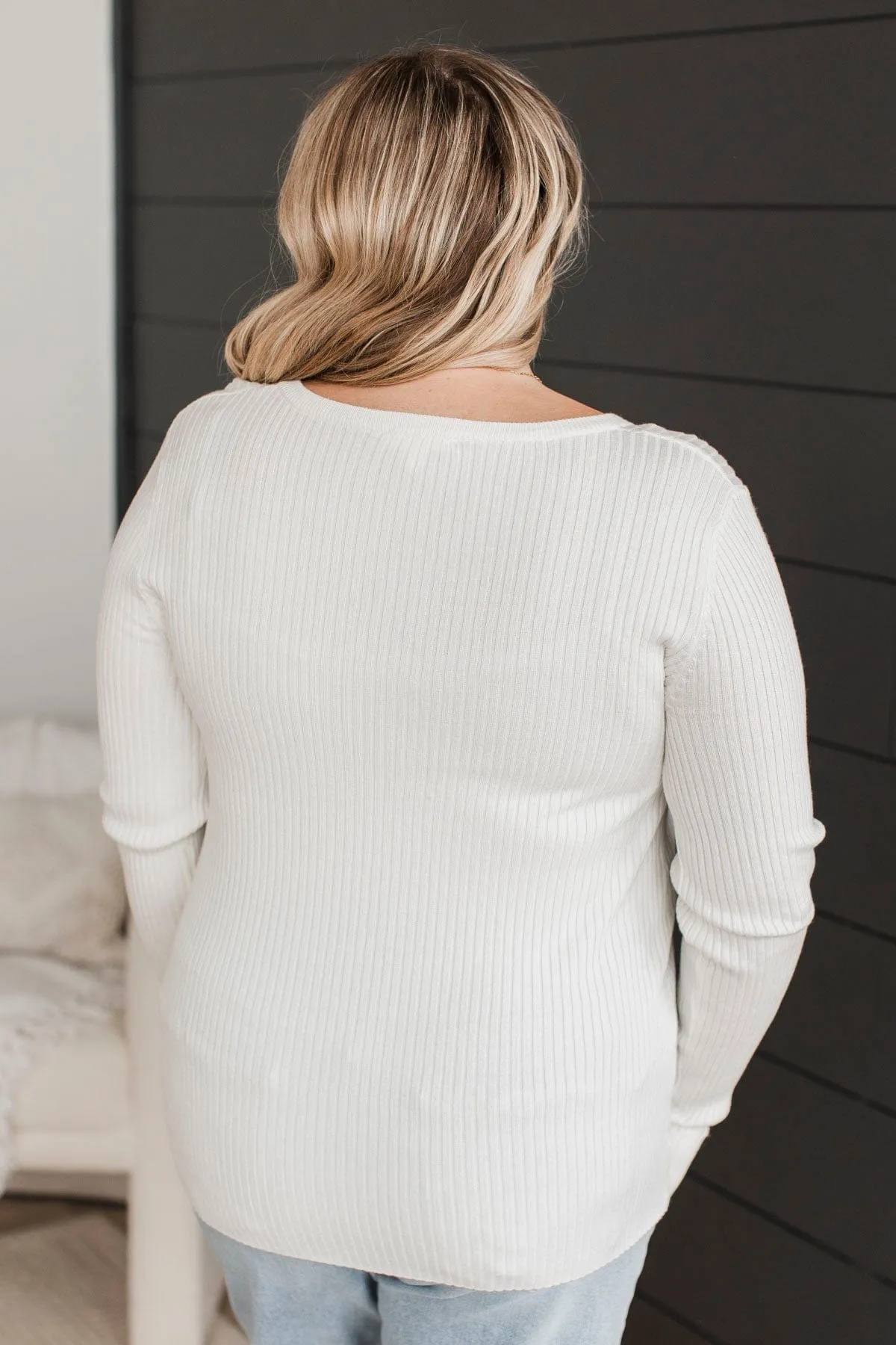 Endlessly Impressive Ribbed Knit Top- Ivory