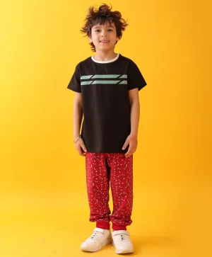 ENGLAND STRIPES SPIDER RED BOYS JOGGER SET - BLACK/RED