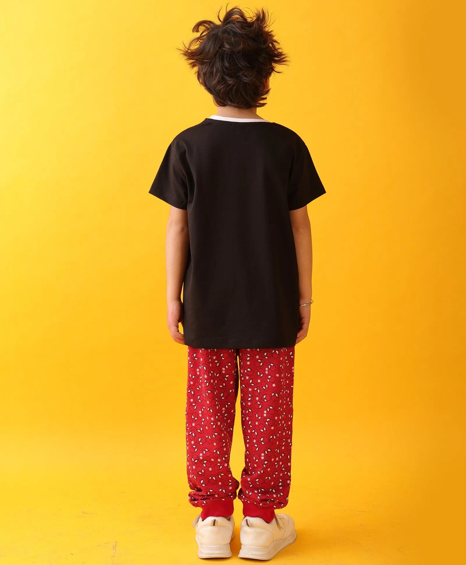 ENGLAND STRIPES SPIDER RED BOYS JOGGER SET - BLACK/RED