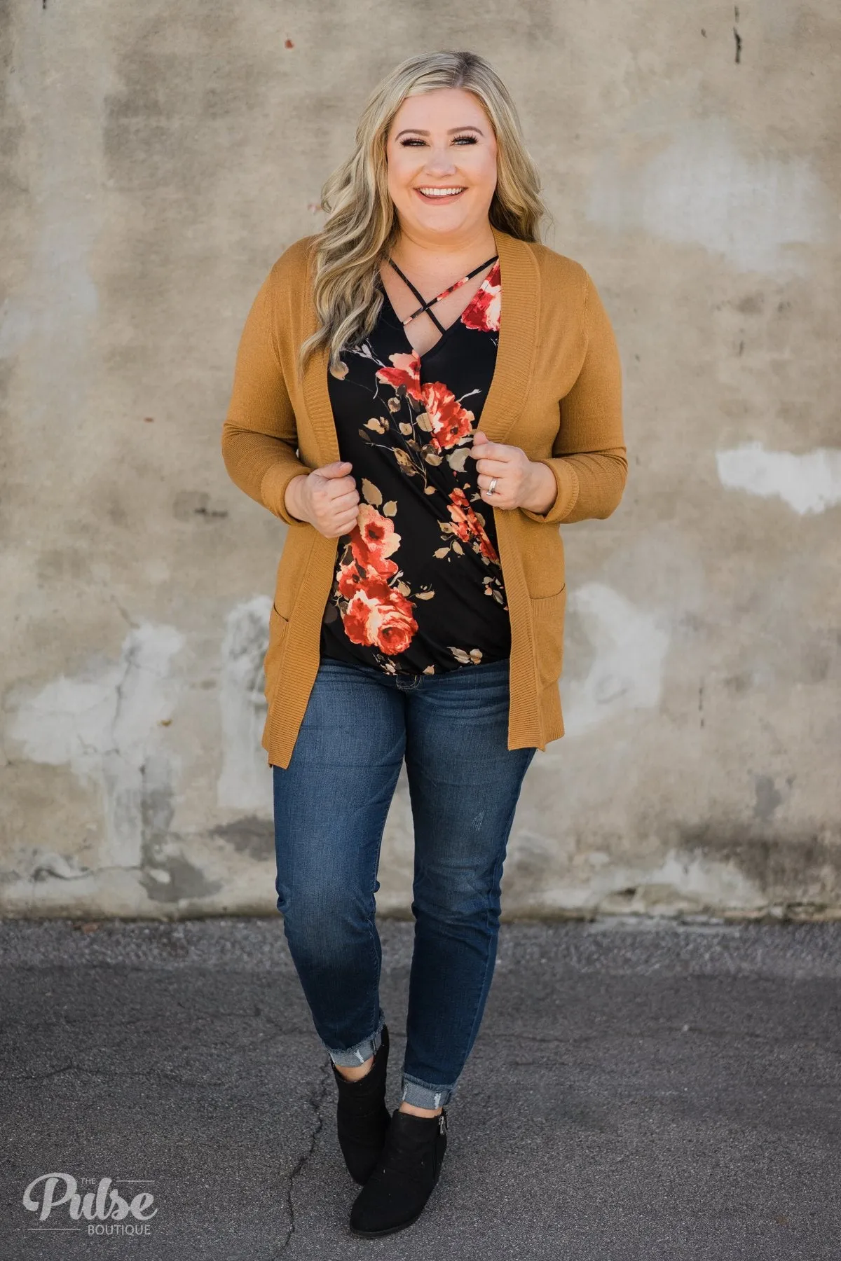 Essential Cardigan- Burnt Yellow
