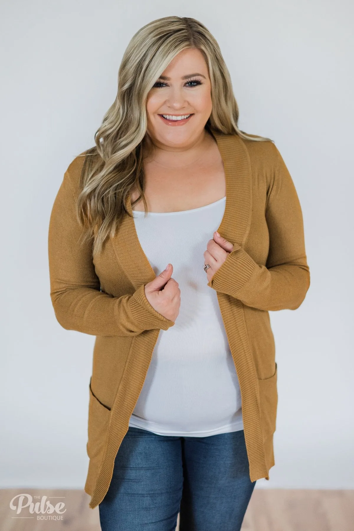Essential Cardigan- Burnt Yellow