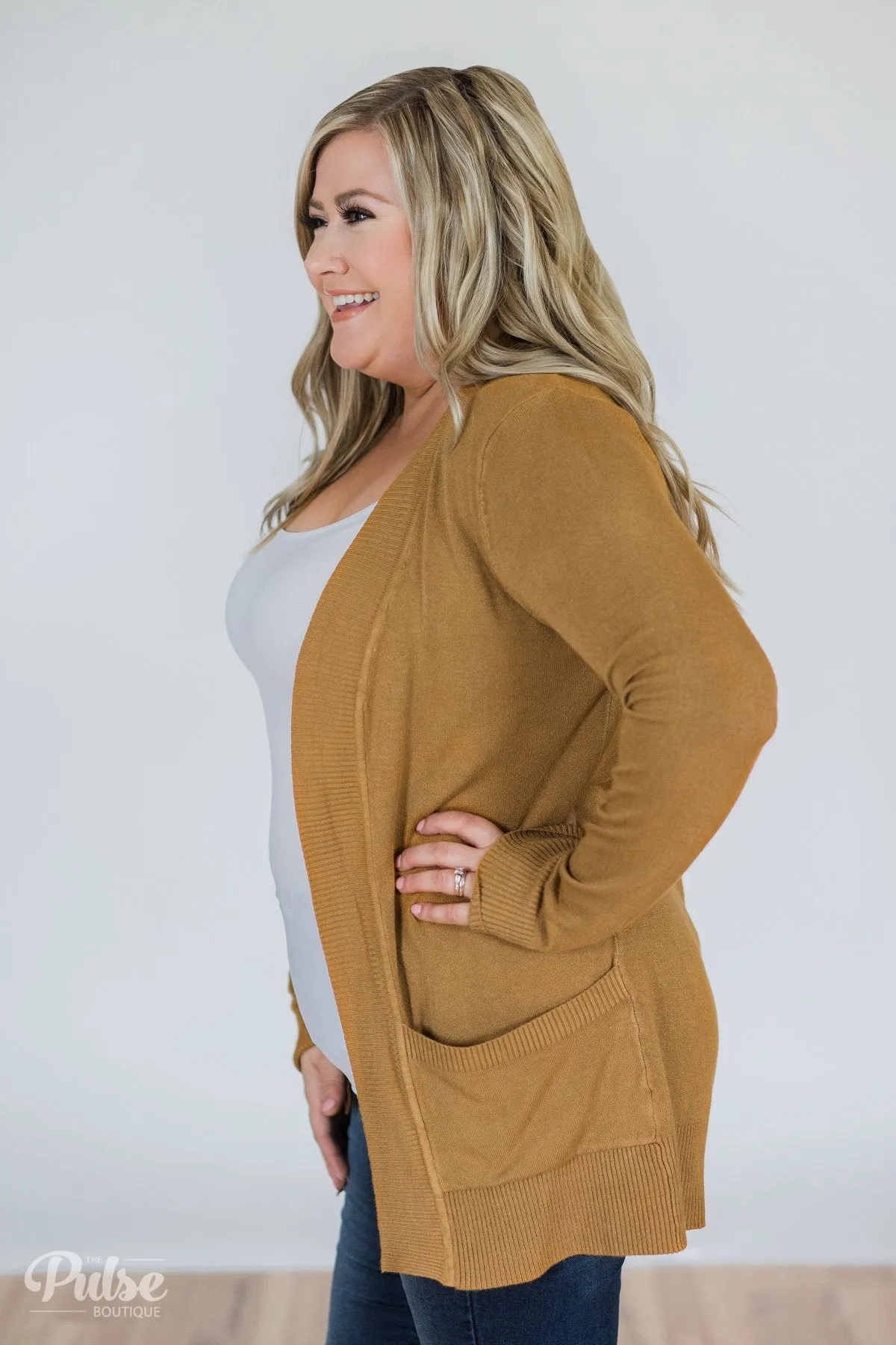 Essential Cardigan- Burnt Yellow