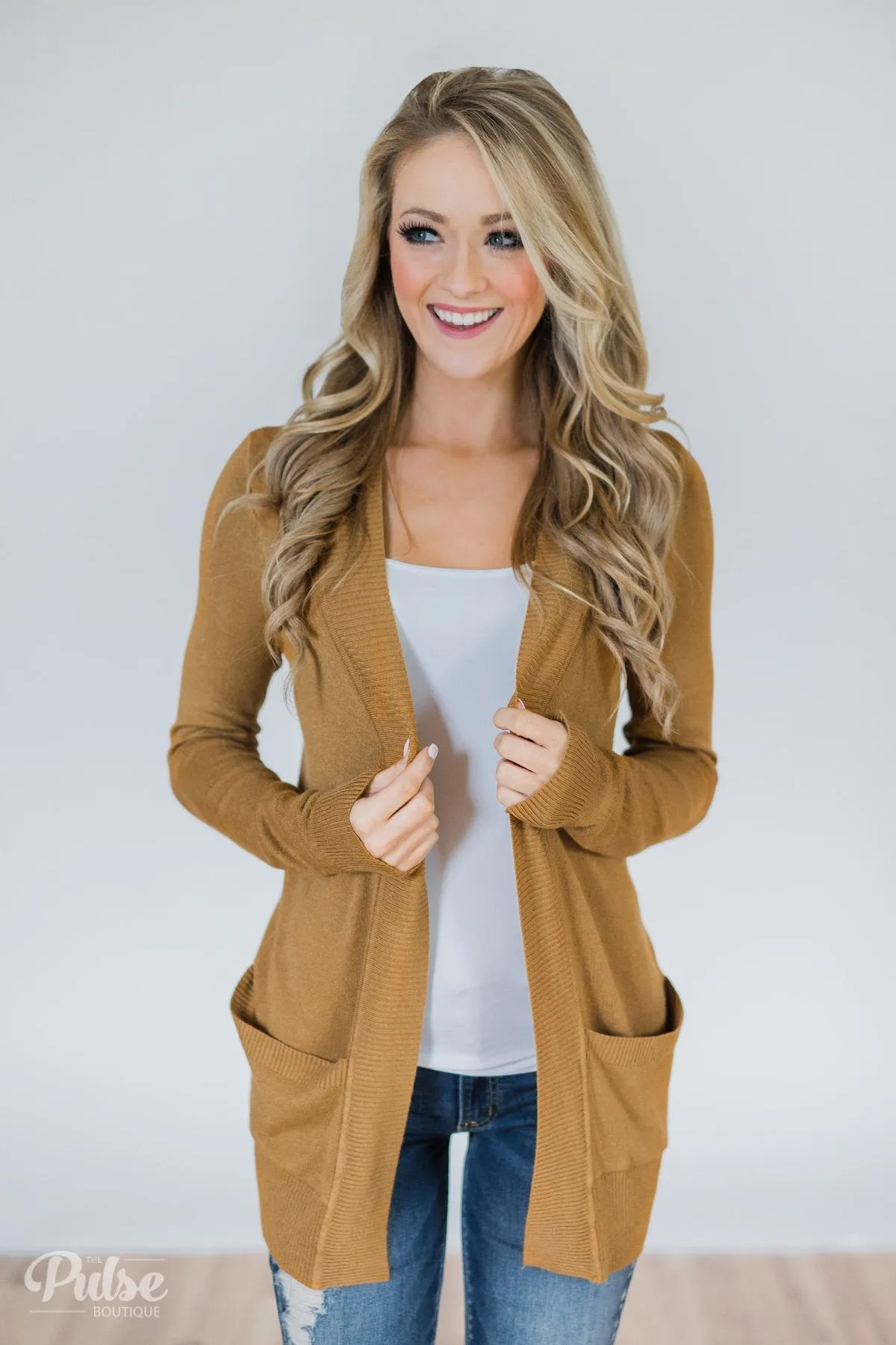 Essential Cardigan- Burnt Yellow