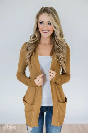 Essential Cardigan- Burnt Yellow