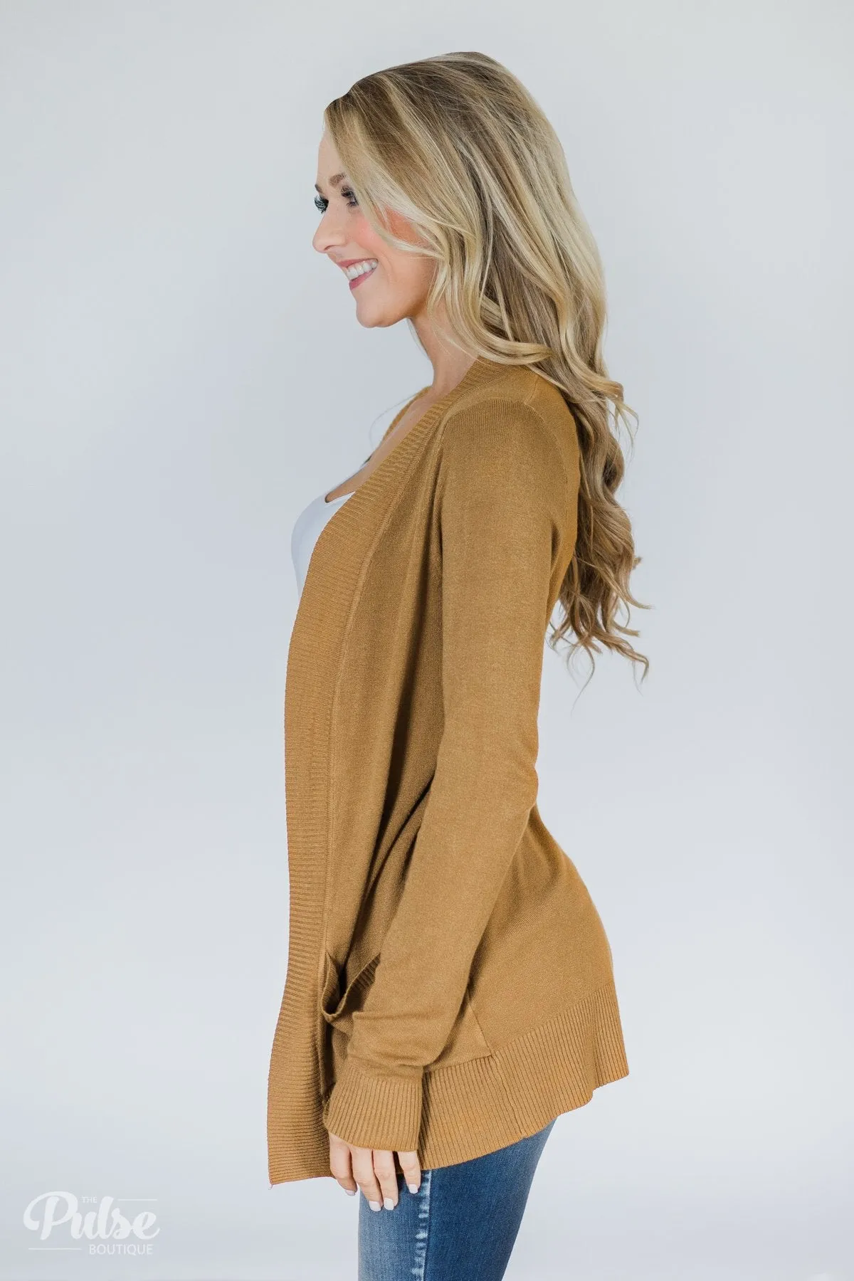 Essential Cardigan- Burnt Yellow