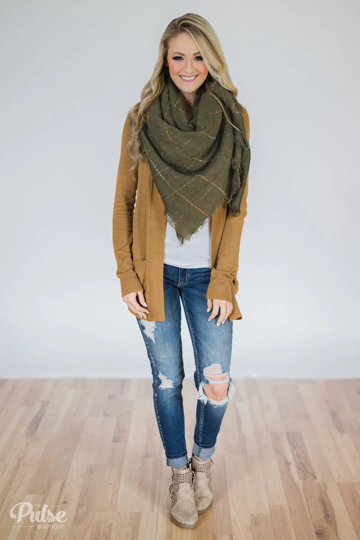 Essential Cardigan- Burnt Yellow