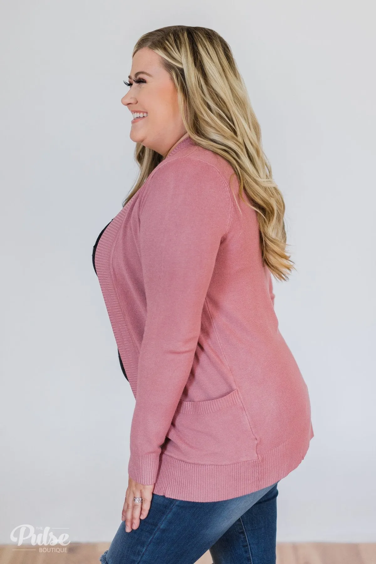 Essential Cardigan- Dusty Rose