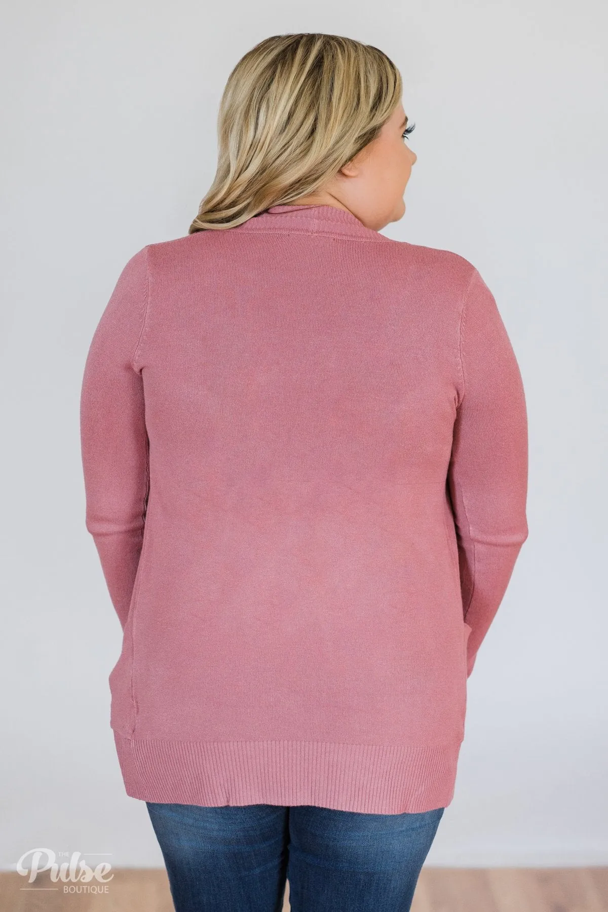 Essential Cardigan- Dusty Rose