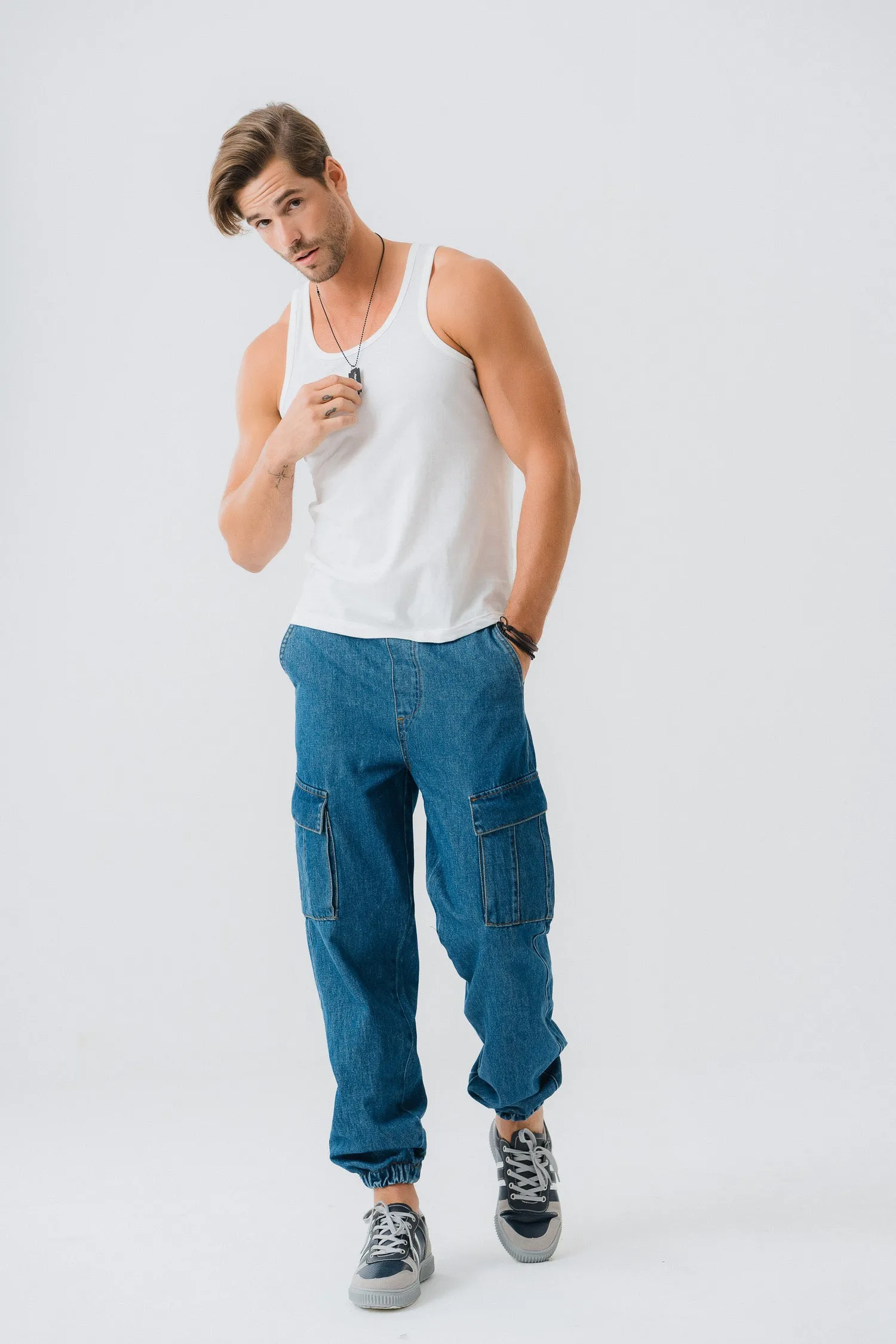 Everyday Blue Denim Joggers