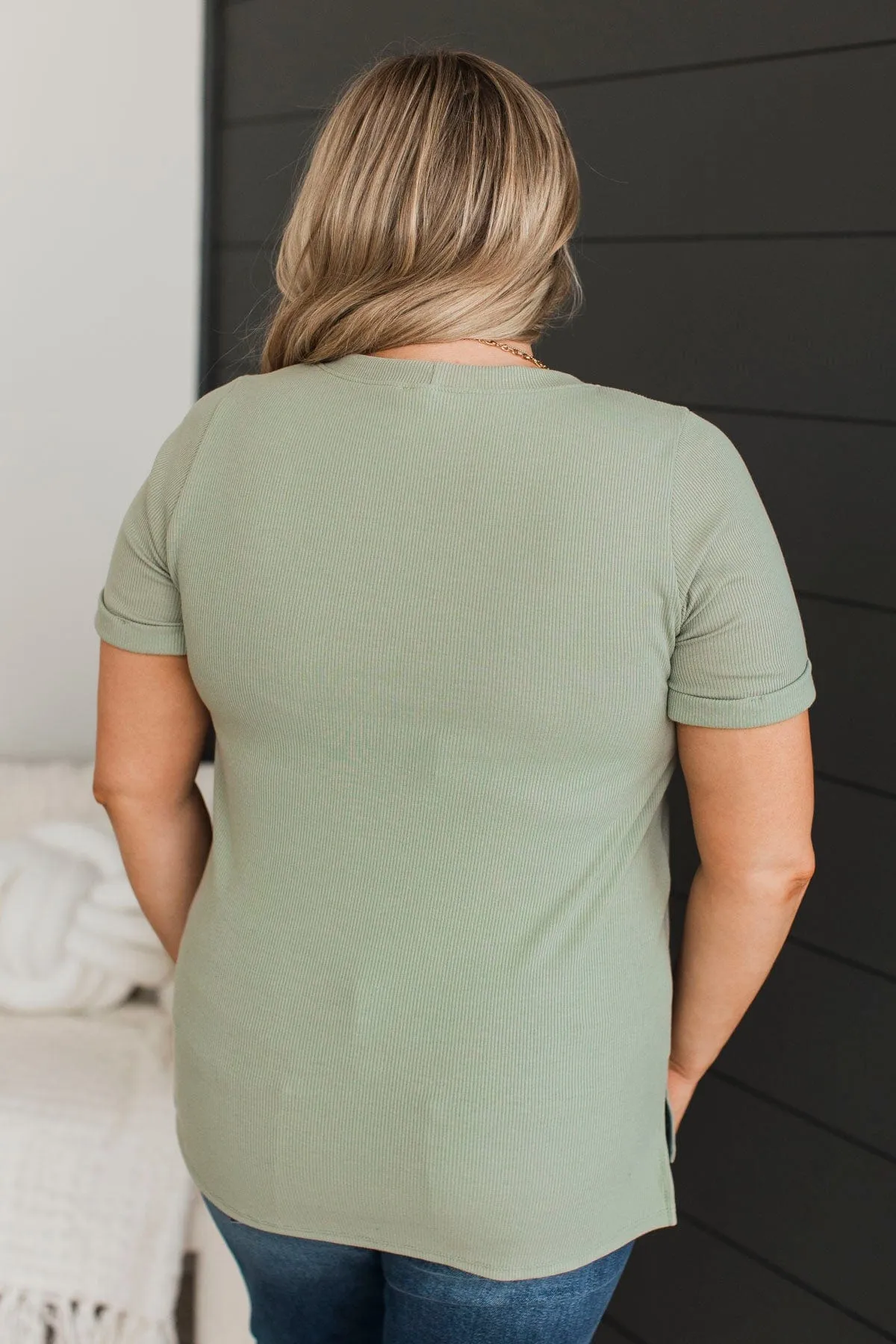 Exceptional Look Pocket Top- Sage