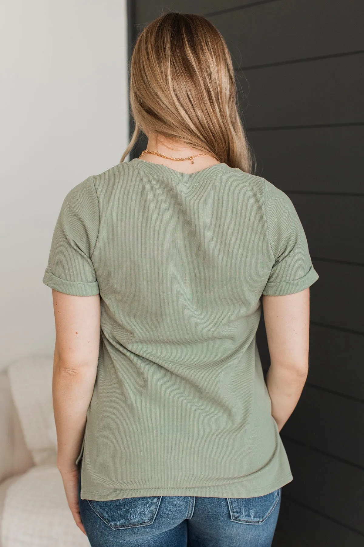Exceptional Look Pocket Top- Sage