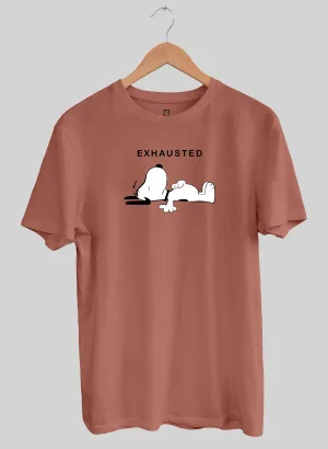 Exhausted Peach Half Sleeve T-Shirt